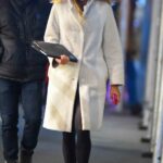 Kelly Bensimon in a White Faux Fur Coat Was Seen Out in New York 12/20/2022