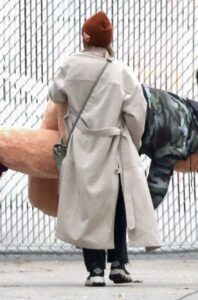 Kristen Bell in a Beige Trench Coat
