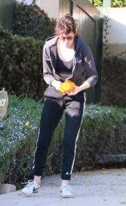 Kristen Stewart in a Black Sweatpants