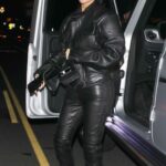 Kylie Jenner in a Black Leather Outfit Heads to Italian Restaurant Giorgio Baldi in Santa Monica 12/14/2022