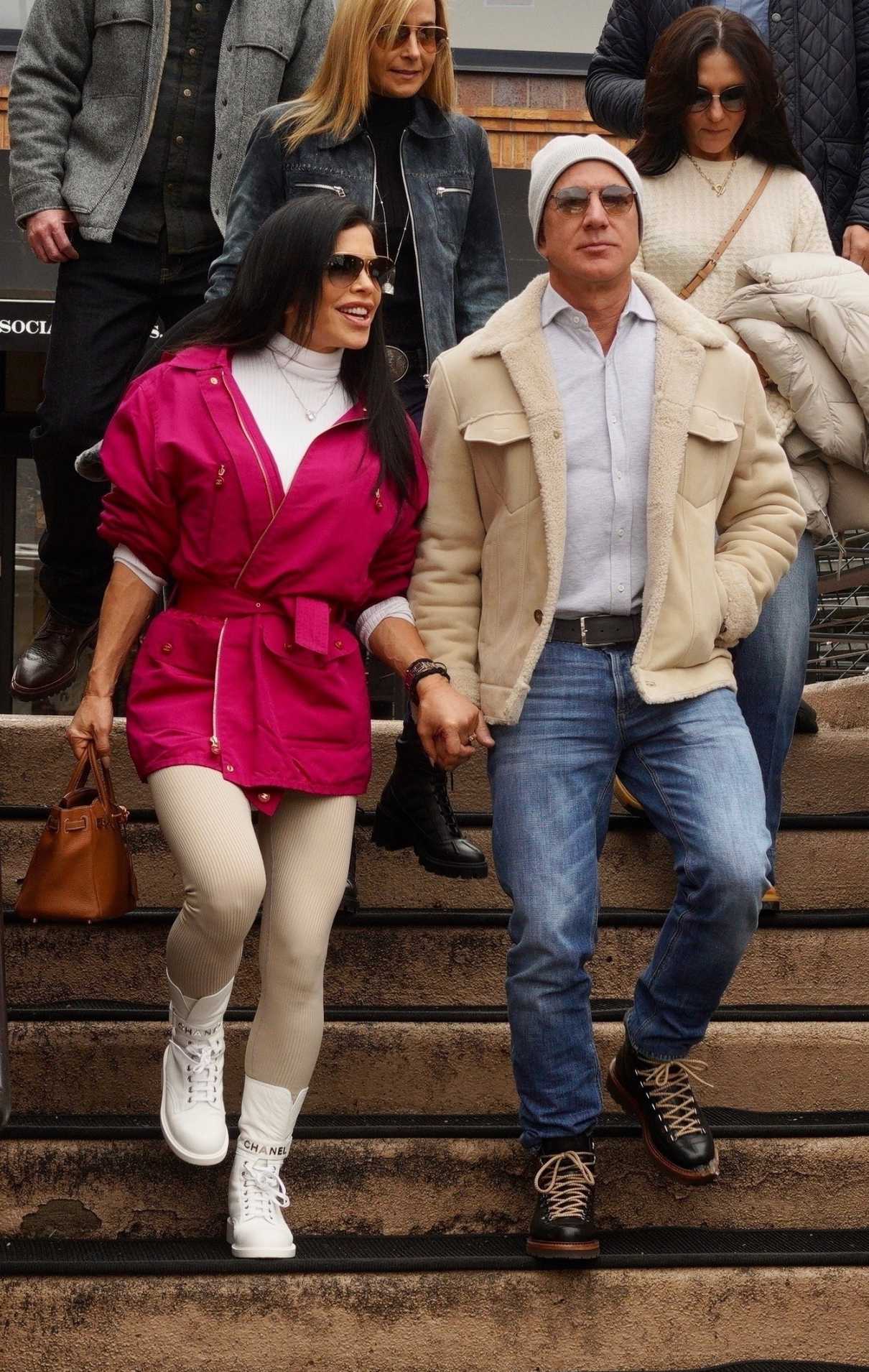 Lauren Sanchez in a White Chanel Boots