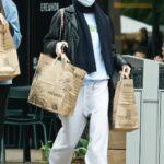 Lily-Rose Depp in a Black Leather Jacket Goes Shopping for Groceries in Studio City 12/30/2022
