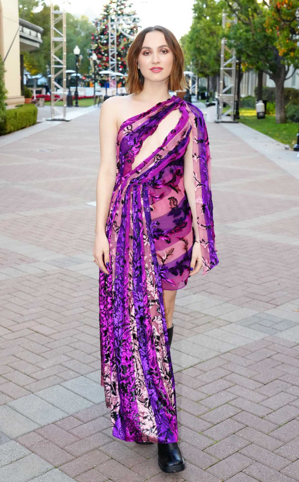 Maude Apatow in a Purple Dress