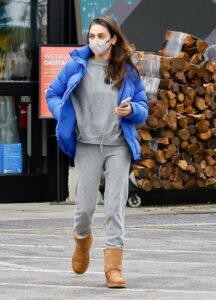 Mila Kunis in a Grey Sweatsuit