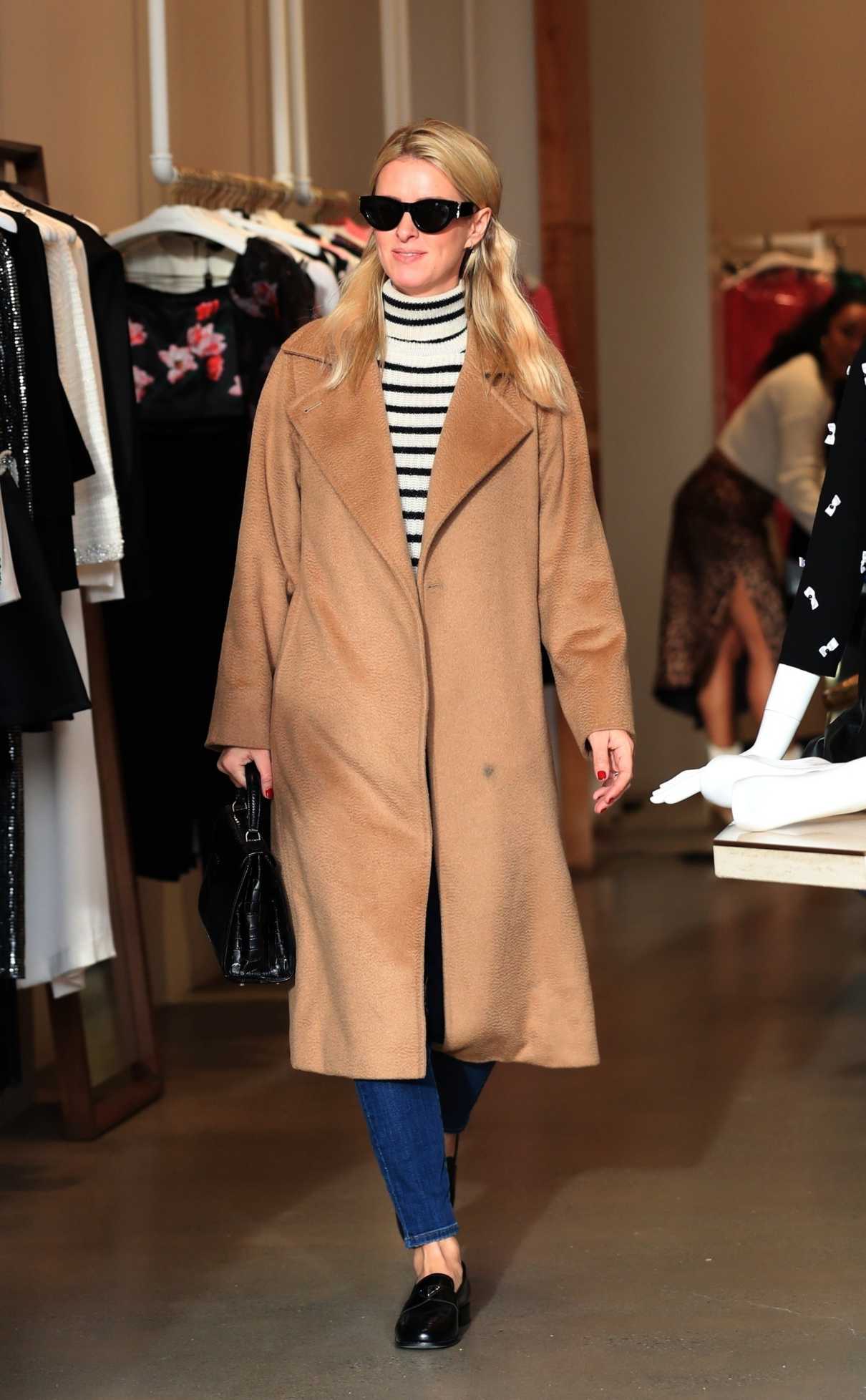 Nicky Hilton in a Tan Coat