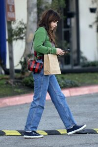 Zooey Deschanel in a Green Sweater