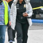 Angela Bassett in a Police Officer Uniform on the Set of 9-1-1 in Los Angeles 01/23/2023