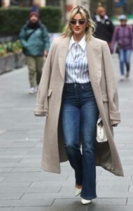 Ashley Roberts in a Striped Blouse