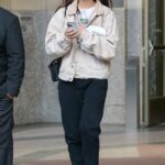 Emily Ratajkowski in a Beige Denim Jacket Was Seen Out in New York City 01/18/2023