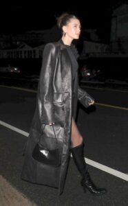 r in a Black Leather Coat