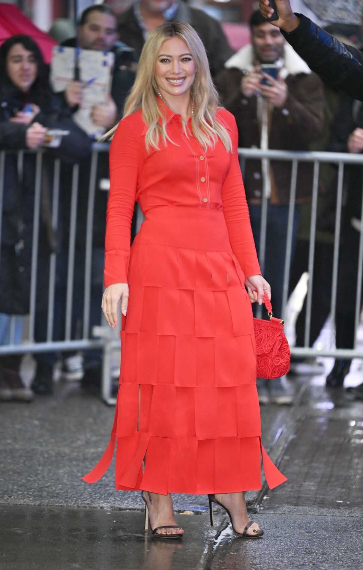 Hilary Duff in a Red Dress