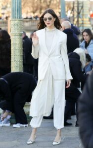 Karlie Kloss in a White Blazer