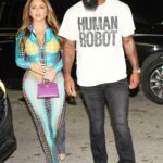 Larsa Pippen in a Sheer Patterned Dotted Ensemble Was Seen Out with Marcus Jordan in Miami 12/31/2022