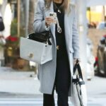 Lori Loughlin in a Grey Coat Goes Shopping in Beverly Hills 01/23/2023