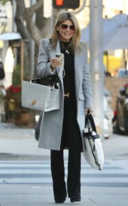 Lori Loughlin in a Grey Coat