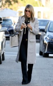 Lori Loughlin in a Grey Coat