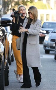 Lori Loughlin in a Grey Coat