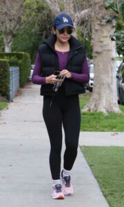 Lucy Hale in a Black Leggings