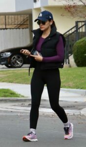 Lucy Hale in a Black Leggings