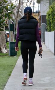 Lucy Hale in a Black Leggings