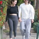 Olivia Macklin in a Grey Leggings Steps Out for a Lunch Date with Benjamin Levy Aguilar at All Time Restaurant in Los Feliz 01/07/2023