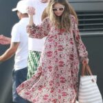 Rebecca Gayheart in a Red Floral Dress Was Seen During Family Vacation in Cabo San Lucas 01/04/2023
