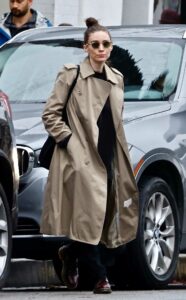 Rooney Mara in a Beige Trench Coat