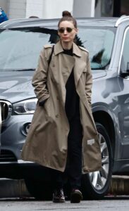 Rooney Mara in a Beige Trench Coat