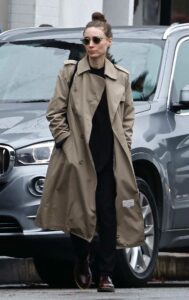 Rooney Mara in a Beige Trench Coat