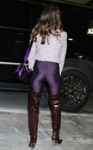 Alison Brie in a Purple Catsuit