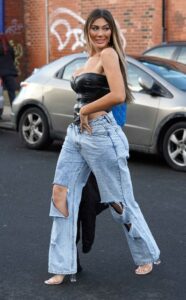 Chloe Ferry in a Blue Ripped Jeans