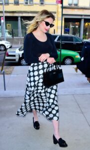 Emma Roberts in a Polka Dot Skirt
