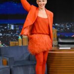 Evangeline Lilly Attends The Tonight Show with Jimmy Fallon in New York 02/09/2023