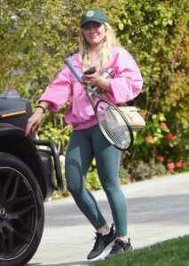 Hilary Duff in a Pink Jacket