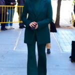 Jessica Chastain in a Green Turtleneck Arrives at ABC’s The View in New York City 02/03/2023