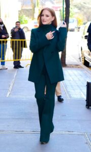 Jessica Chastain in a Green Turtleneck