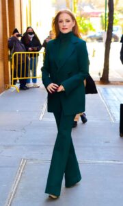 Jessica Chastain in a Green Turtleneck