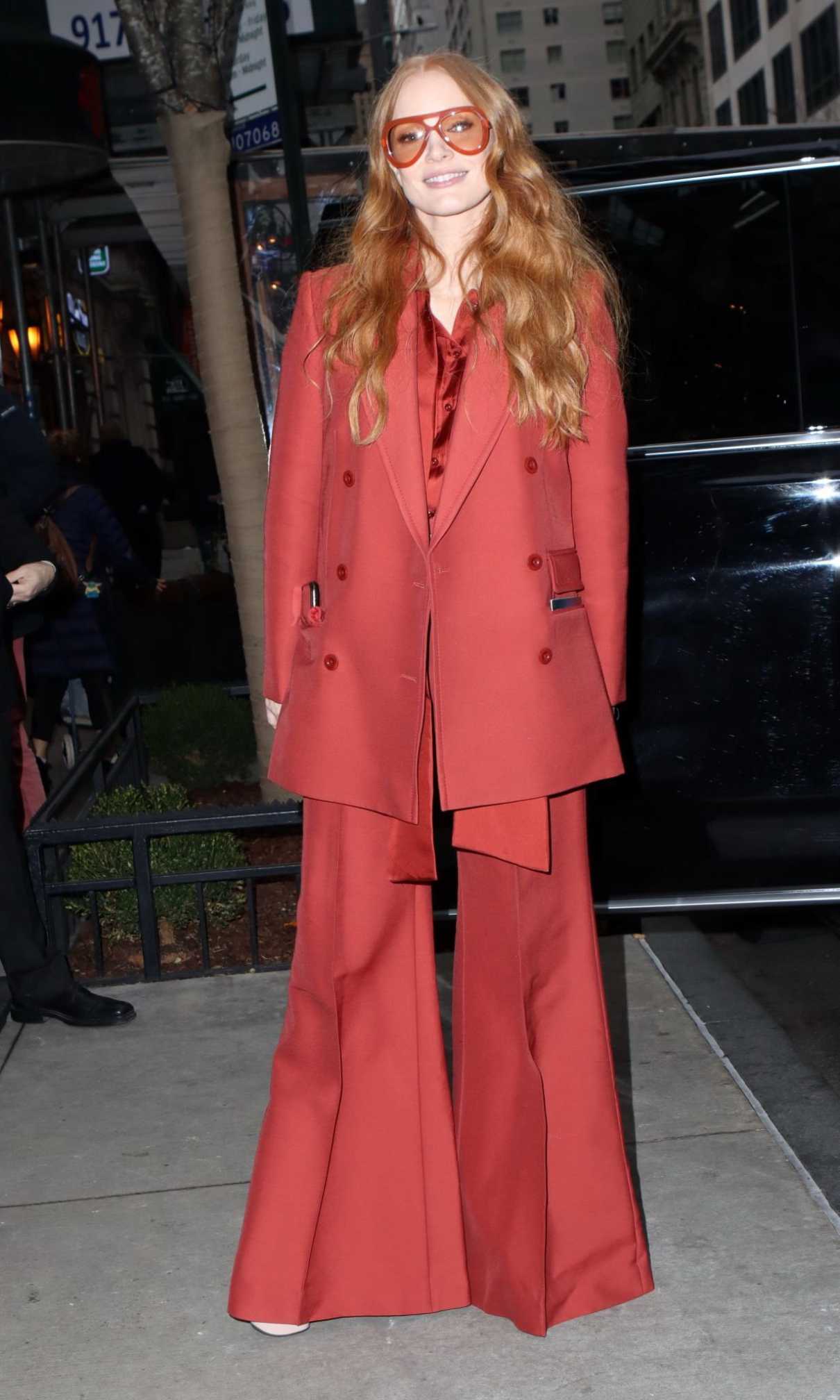 Jessica Chastain in a Red Pantsuit