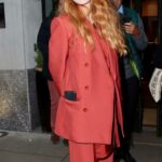 Jessica Chastain in a Red Pantsuit Was Seen Out in New York 02/12/2023
