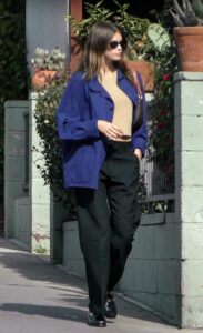 Kaia Gerber in a Black Pants