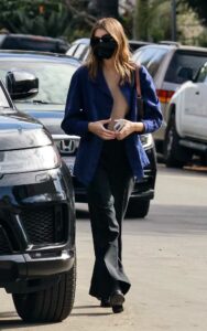 Kaia Gerber in a Black Pants