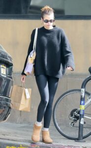 Kaia Gerber in a Black Sweater