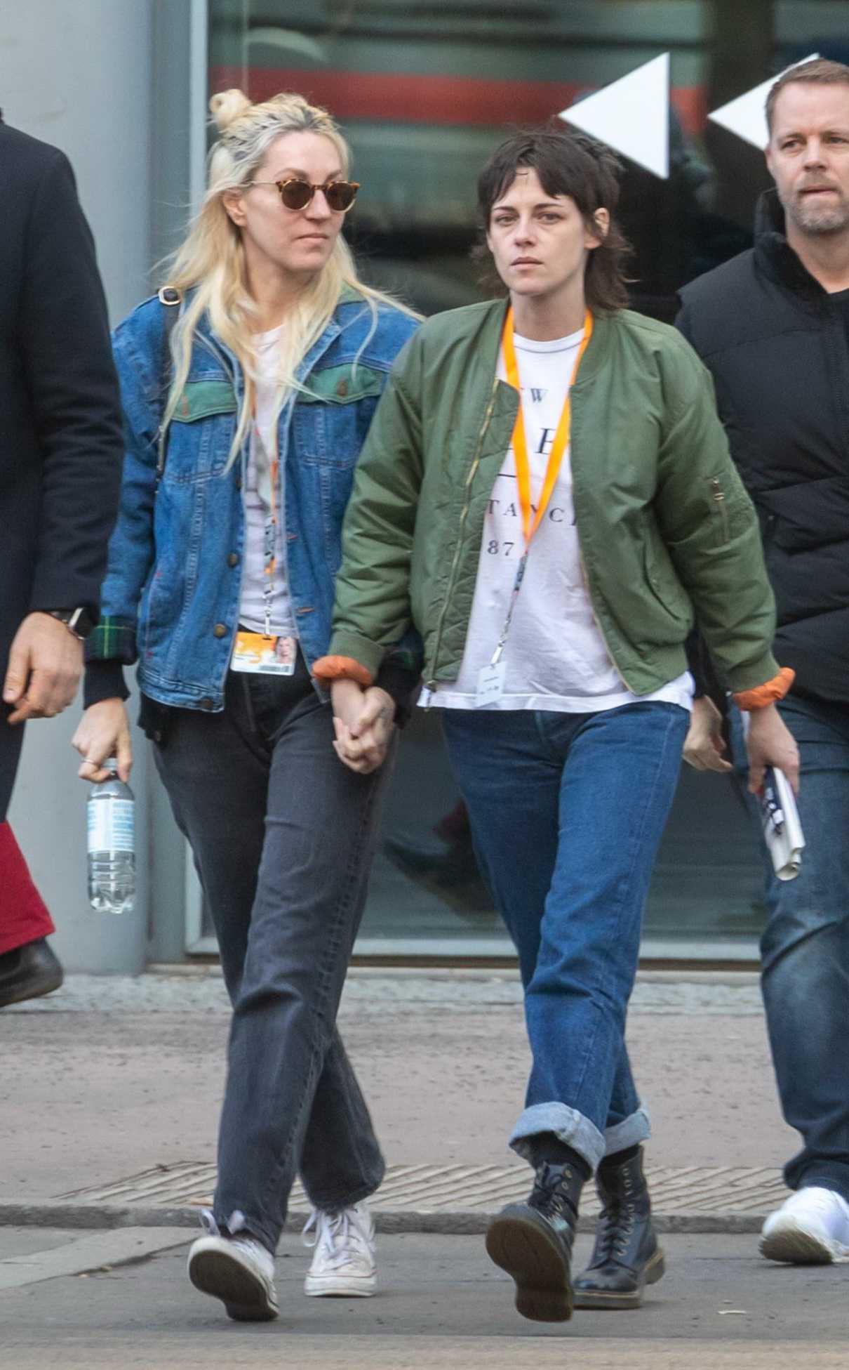 Kristen Stewart in an Olive Bomber Jacket Was Seen Out with Dylan Meyer ...