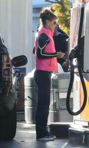 Lori Loughlin in a Bright Pink Vest