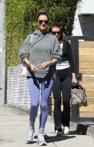 Alessandra Ambrosio in a Grey Hoodie