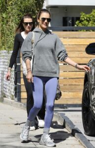 Alessandra Ambrosio in a Grey Hoodie