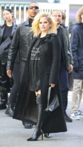 Avril Lavigne in a Black Coat
