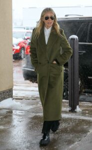 Gwyneth Paltrow in an Olive Coat