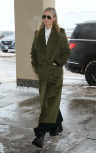 Gwyneth Paltrow in an Olive Coat