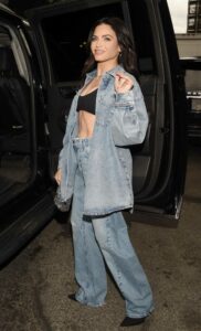 Jenna Dewan in a Denim Pantsuit